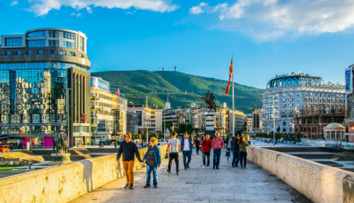 De hoofdstad Skopje
