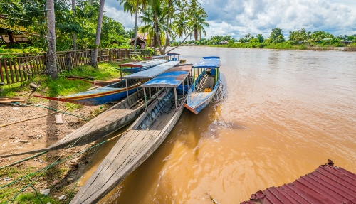 Op de eilandjes in de Mekong rivier